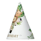 Greenery Oerwoud Animals Safari Car Birthday Cone Feesthoedjes (Rechts)
