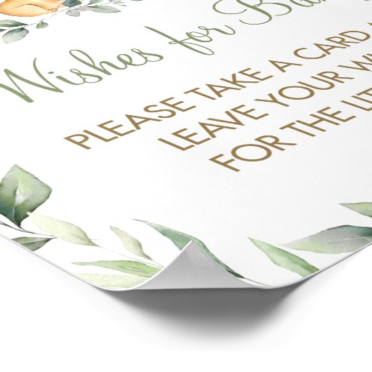 Greenery Oerwoud Animals wil Baby Sign Game Poster (Hoek)