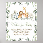 Greenery Oerwoud Animals wil Baby Sign Game Poster (Voorkant)