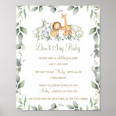 Greenery Oerwoud Animals zeggen niet dat Baby gam Poster (Voorkant)