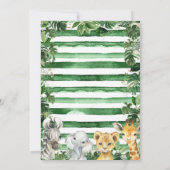 Greenery Oerwoud Safari Animals Baby shower Kaart (Achterkant)