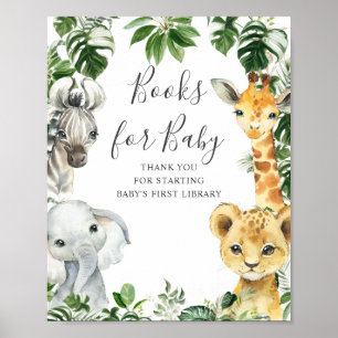 Greenery Oerwoud Safari Animals Books for Baby Sig Poster