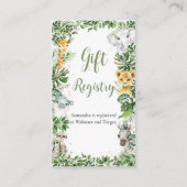 Greenery Oerwoud Safari Dieren Gift Registry Informatiekaartje (Voorkant)