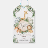 Greenery Oerwoud Safari Dieren Wilde Op een dag Cadeaulabel (Voorkant)