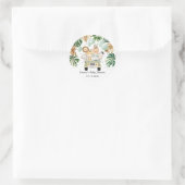 Greenery Oerwoud Safari Wilde Dieren Baby shower Ronde Sticker (Tas)