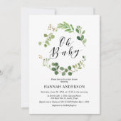 Greenery Oh Baby shower Modern Script Kaart (Voorkant)