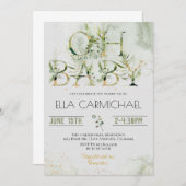 Greenery Oh Baby shower Uitnodiging (Voorkant / Achterkant)