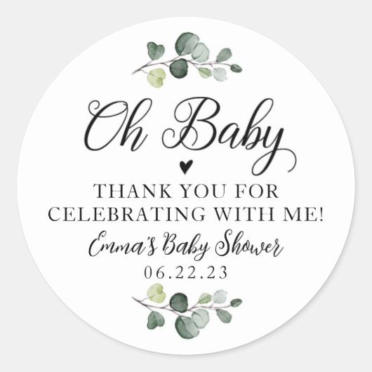 Greenery Oh Baby Stickers (Voorkant)