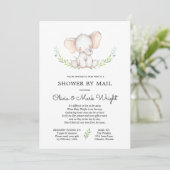 Greenery Olifant Baby shower per Mail Kaart (Staand voorkant)