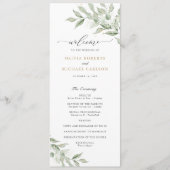 Greenery Olive Branch Baby's Breath Gold Wedding Programmakaart (Voorkant)