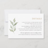 Greenery Olive Branch Baby's Breath Wedding Detail Kaart (Voorkant)