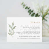 Greenery Olive Branch Baby's Breath Wedding Detail Kaart (Staand voorkant)