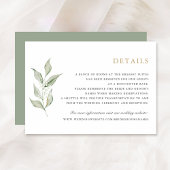 Greenery Olive Branch Baby's Breath Wedding Detail Kaart
