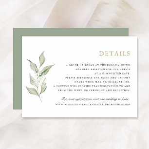 Greenery Olive Branch Baby's Breath Wedding Detail Kaart