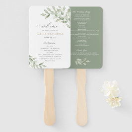 Greenery Olive Branch Babys Breath Wedding Program Handwaaier