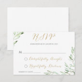 Greenery Olive Branch Modern Resplas RSVP Kaartje (Voorkant / Achterkant)