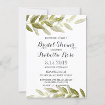 Greenery Olive Branch Vrijgezellenfeest Invite