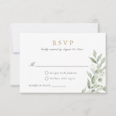 Greenery Olive Leaves Branch Baby's RSVP Kaart (Voorkant)