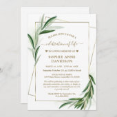 Greenery Olive Leaves Golden Funeral Memorial Kaart (Voorkant / Achterkant)