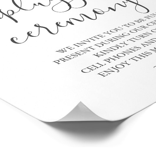 Greenery Olive Unplugged Wedding Sign Poster (Hoek)