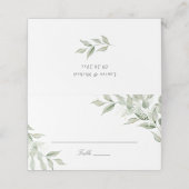 Greenery Olive verlofafdeling Baby's Breath Weddin Plaatskaartje (Buitenkant ongevouwen)