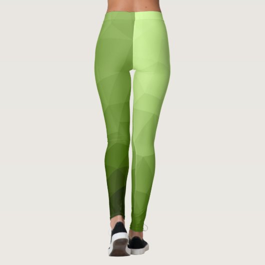 Greenery ombre gradiënt geometrisch maaspatroon leggings (Achterkant)