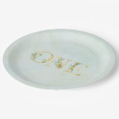 Greenery ONE first-verjaardagsfeest borden! Papier Papieren Bordje (Gekanteld)