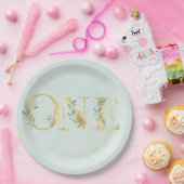Greenery ONE first verjaardagsfeest borden! Papieren Bordje (Feest)
