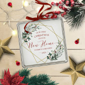 Greenery ons eerste kerstfeest in ons nieuwe huis metalen ornament