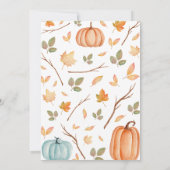 Greenery Oranje pompoen Baby shower Kaart (Achterkant)