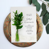 Greenery over White Quinceanera Party Kaart