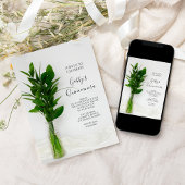 Greenery over White Quinceanera Party Kaart