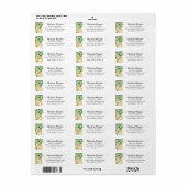 Greenery Palm Leaves Gold op White Business Etiket (Full Sheet)