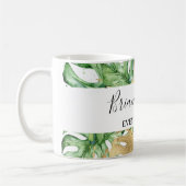 Greenery Palm Leaves Gold White Tropical Koffiemok (Links)