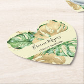 Greenery Palm Leaves Gold Yellow Tropical Kartonnen Onderzetters (Gekanteld)