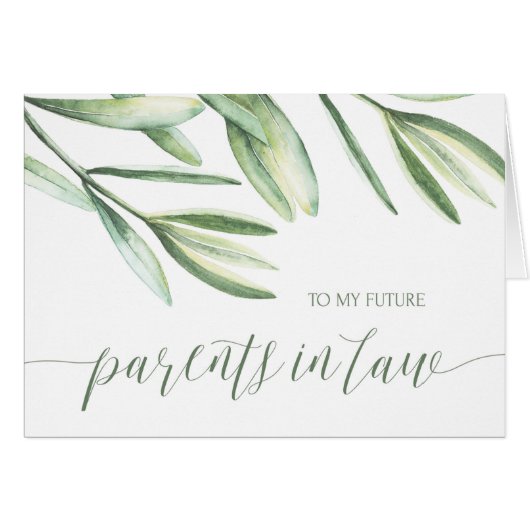 Greenery Parents in Law op my Wedding Day Card (Voorkant Horizontaal)