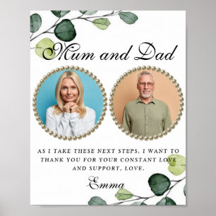Greenery Parents of the Bride Dank u Gift Poster