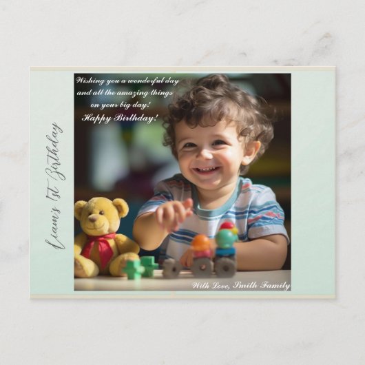 Greenery Party Custom Baby Milestone Briefkaart (Voorkant)