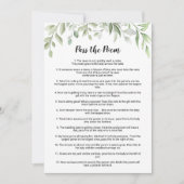 Greenery Pass het gedicht Vrijgezellenfeest spel Kaart (Voorkant)