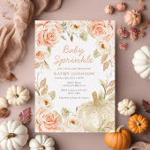 Greenery Peach White Pumpkin Baby Sprinkle Kaart