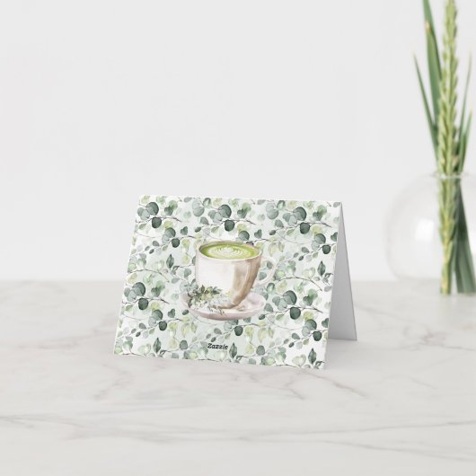 Greenery Perfect Matcha Thank You Card Folded Bedankkaart (Achterkant)