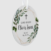 Greenery Personalized Baptism Acrylornament Ornament (voorkant)