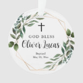 Greenery Personalized Baptism Acrylornament Ornament (voorkant)