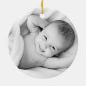 Greenery Personalized Photo Baptisme Ornament (Achterkant)