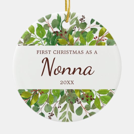 Greenery persoonlijke kerstmis als non na keramisch ornament (Voorkant)