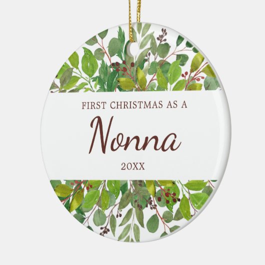 Greenery persoonlijke kerstmis als non na keramisch ornament (Links)