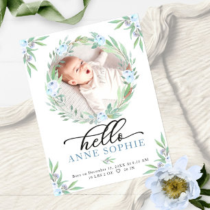 Greenery Photo Birth Announding & Bedankt Briefkaart