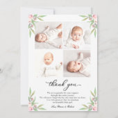 Greenery Photo Birth Announge & Bedankt voor je ka Feestdagenkaart (Achterkant)