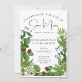 Greenery Photo Funeral Kaart (Voorkant)