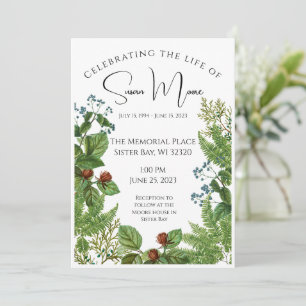 Greenery Photo Funeral Kaart